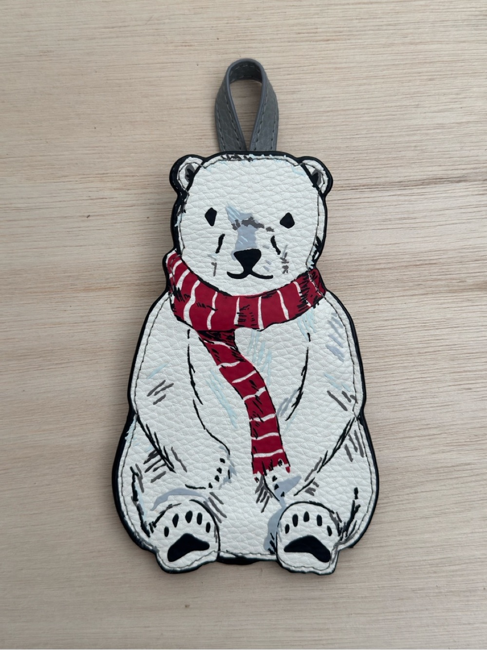 Vera Bradley White Polar Bear Key/Card Holder with Red Scarf